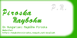 piroska maybohm business card